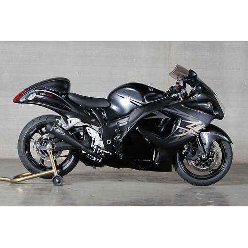 M4 SLIP-ON SYSTEM WITH TWIN BLACK RETRO-DRAG CANISTERS - 2008-2020 Suzuki  Hayabusa GSX1300R - SU8322